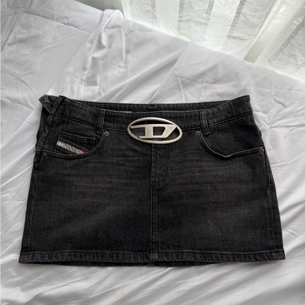 Diesel De-Ron S2 low rise black denim mini skirt size 28